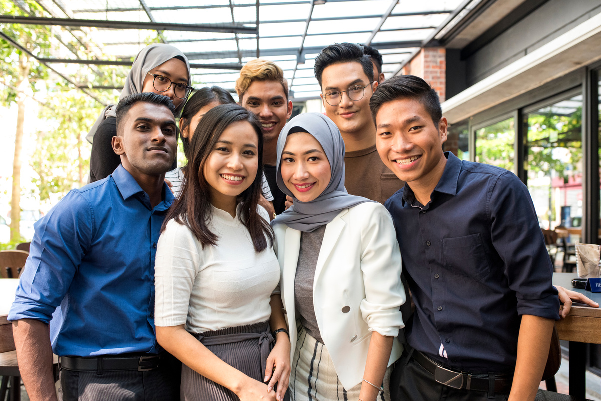 Young malaysian friends