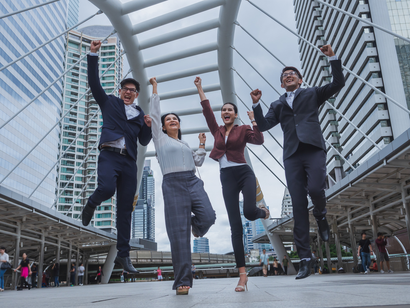 business people happy to successful in job